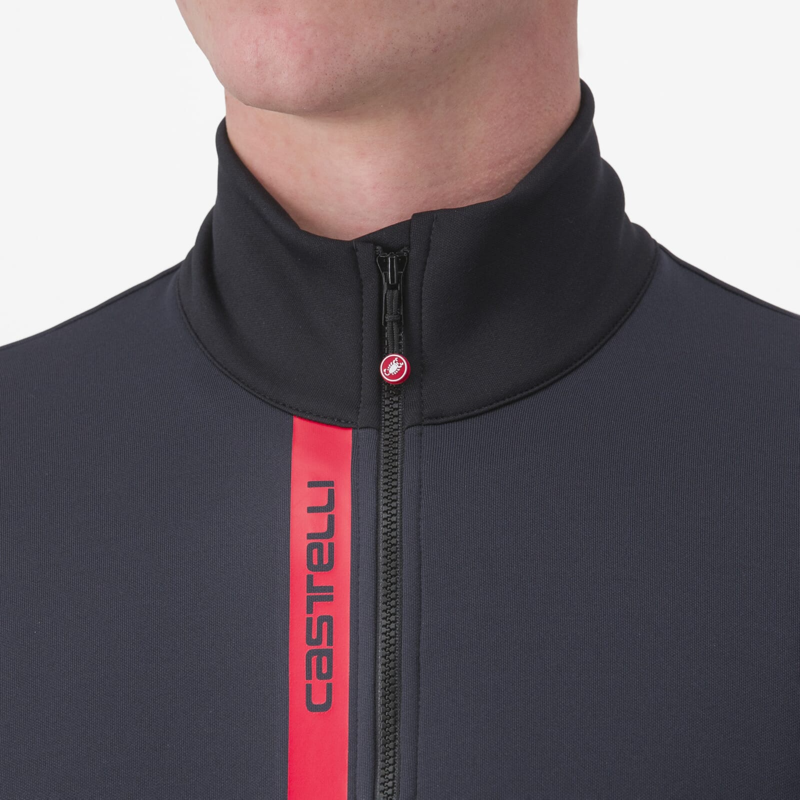 Castelli Entrata Thermal Long Sleeve Jersey Light Black/Red-4