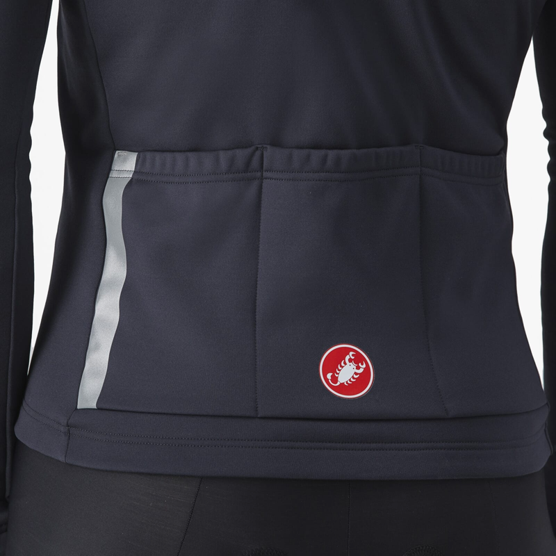Castelli Entrata Thermal Long Sleeve Jersey Light Black/Red-2