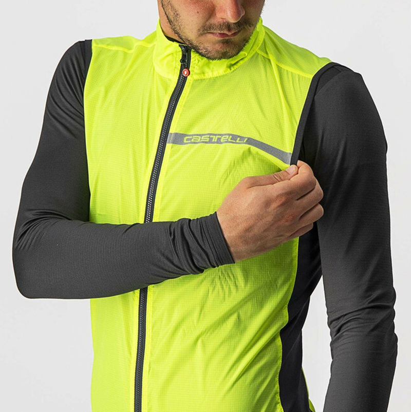 Castelli Squadra Stretch Road Vest Yellow Fluo/Dark Grey-2