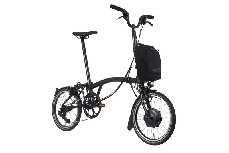 Brompton Electric P-Line Urban High Bar Folding Bike 2023 Midnight Black-1