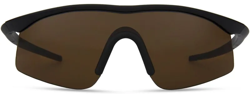 Madison D Arcs Compact Sunglasses 3 Lens Pack Matte Black Frame/Dark Amber and Clear lens-3