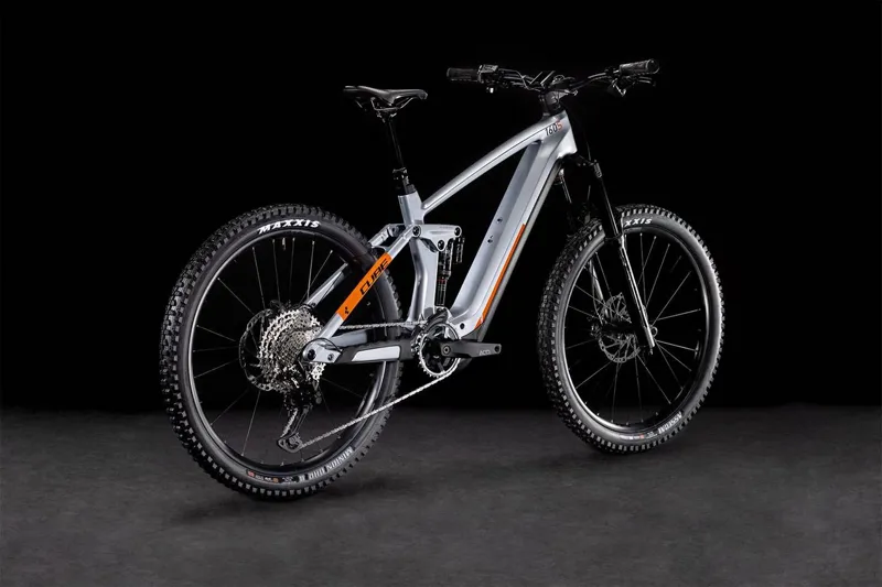 Cube Stereo Hybrid 160 HPC SL 750 27.5 Electric Mountain Bike 2023 Polar Silver/Orange-2