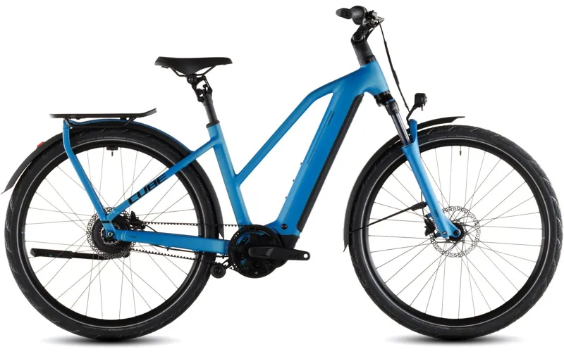 Cube Kathmandu Hybrid Comfort Pro 800 Trapeze Electric Bike 2026 Azure/Black