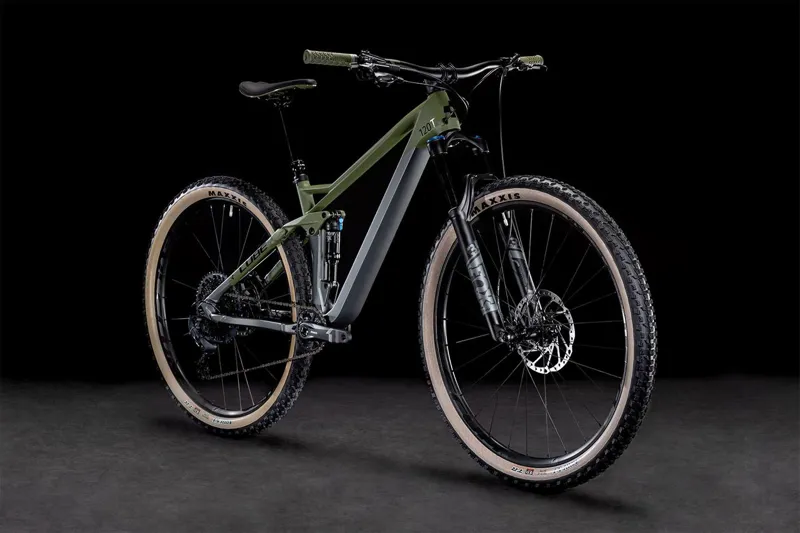 Cube Stereo 120 HPC TM Mountain Bike 2022 Grey/Olive-1