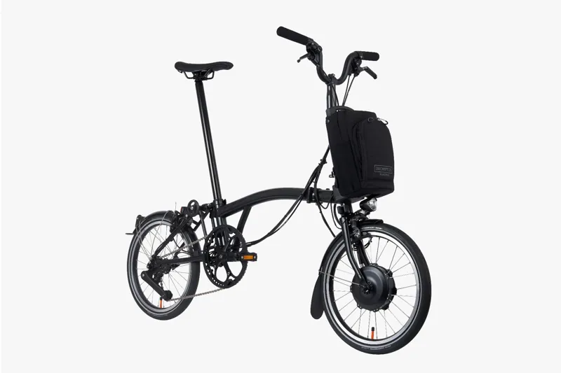 Brompton Electric P-Line Mid Bar Folding Bike 2023 Midnight Black-1
