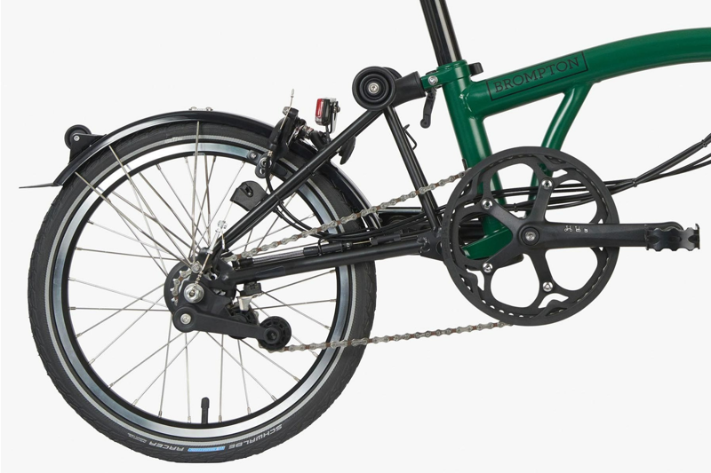 Brompton Electric C-Line High Bar Folding Bike 2023 Racing Green-4