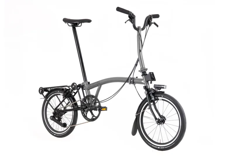 Brompton P-Line Urban Mid With Rack Folding Bike 2023 Storm Grey-1
