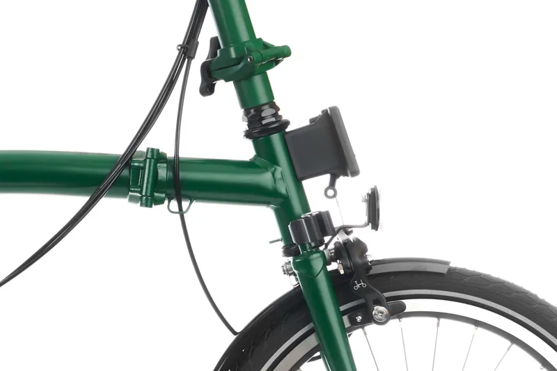 Brompton C Line High Bar 6 Speed Folding Bike 2025 with Extended Seatpost Racing Green-5