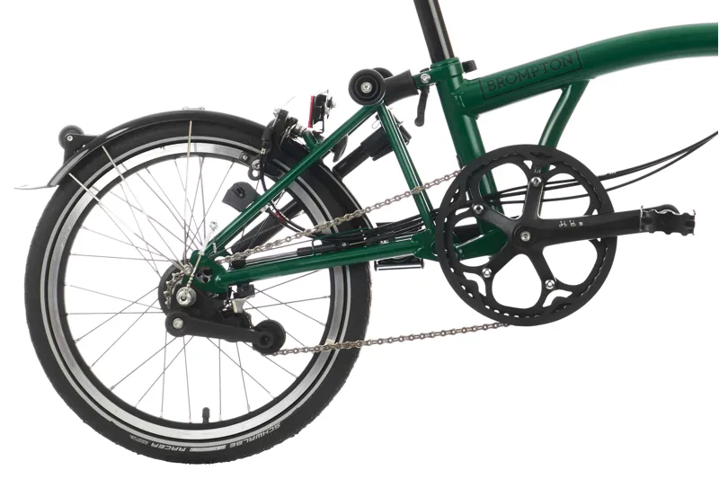 Brompton C Line High Bar 6 Speed Folding Bike 2025 with Extended Seatpost Racing Green-3