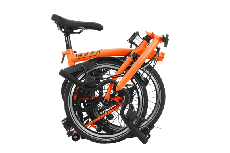 Brompton C Line Mid 6 Speed Folding Bike 2025 With Rack Sunset Orange-2