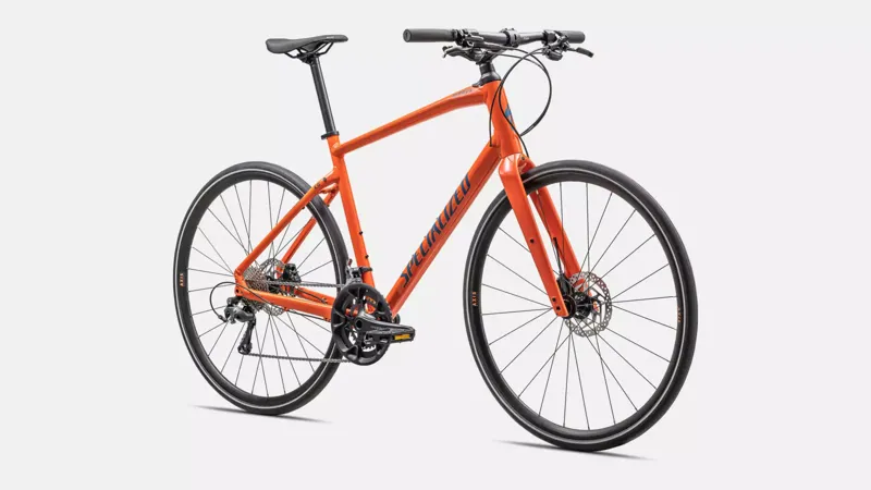 Specialized Sirrus 4.0 Hybrid Bike 2023 Gloss Cactus Bloom/Satin mystic Blue Reflective-1