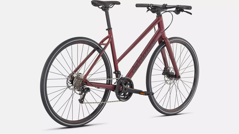 Specialized Sirrus 3.0 Step Through Hybrid Bike 2024 Satin Maroon/Gloss Maroon/Satin Black Reflective-2