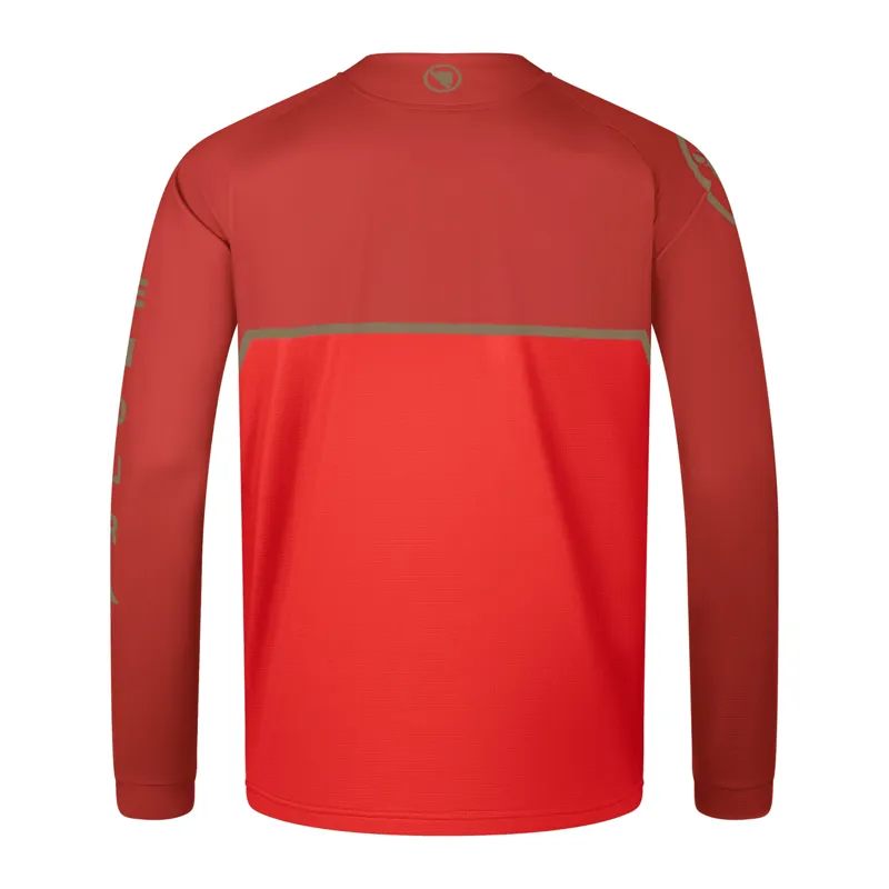 Endura Core Printed Long Sleeve Tee Shirt Flame Red-3