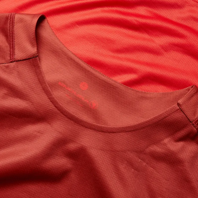 Endura Core Printed Long Sleeve Tee Shirt Flame Red-5