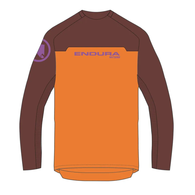 Endura MT500Jr Burner Kids Long Sleeve Jersey End Orange-4