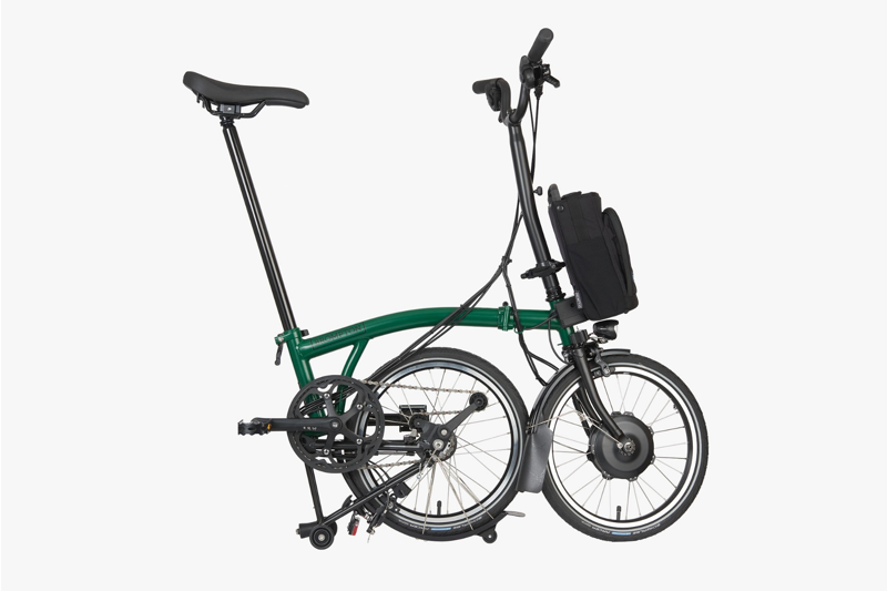 Brompton Electric C-Line High Bar Folding Bike 2023 Racing Green-2