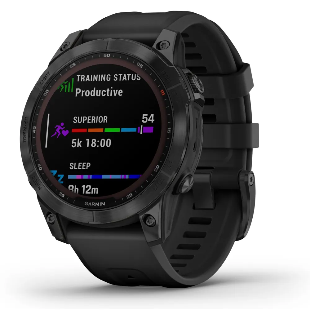 Image of Garmin Fenix 7 Sapphire GPS Watch Black DLC Titanium/Black Band