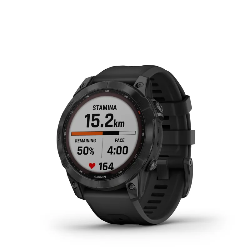 Garmin Fenix 7 Sapphire GPS Watch Black DLC Titanium/Black Band-1