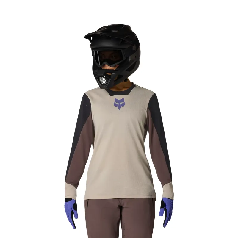 Fox Defend Park Long Sleeve Jersey Women Chalk White-2