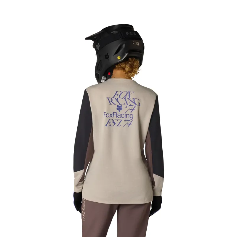 Fox Defend Park Long Sleeve Jersey Women Chalk White-3