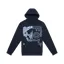 Fox Image Skull Fleece Pullover Hoodie Midnight