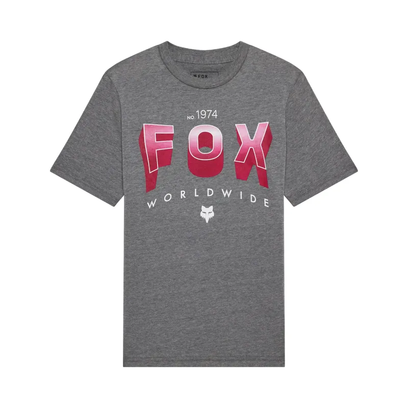 Fox Block Youth Short Sleeve Tee Heather Dark Grey