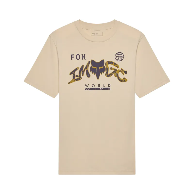 Fox Image Print Youth Short Sleeve Tee Tan