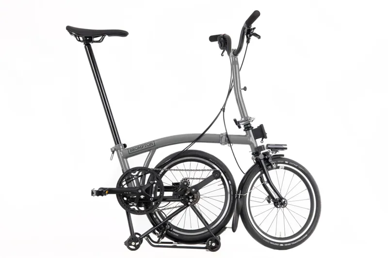 Brompton P-Line Urban Mid With Rack Folding Bike 2023 Storm Grey-2