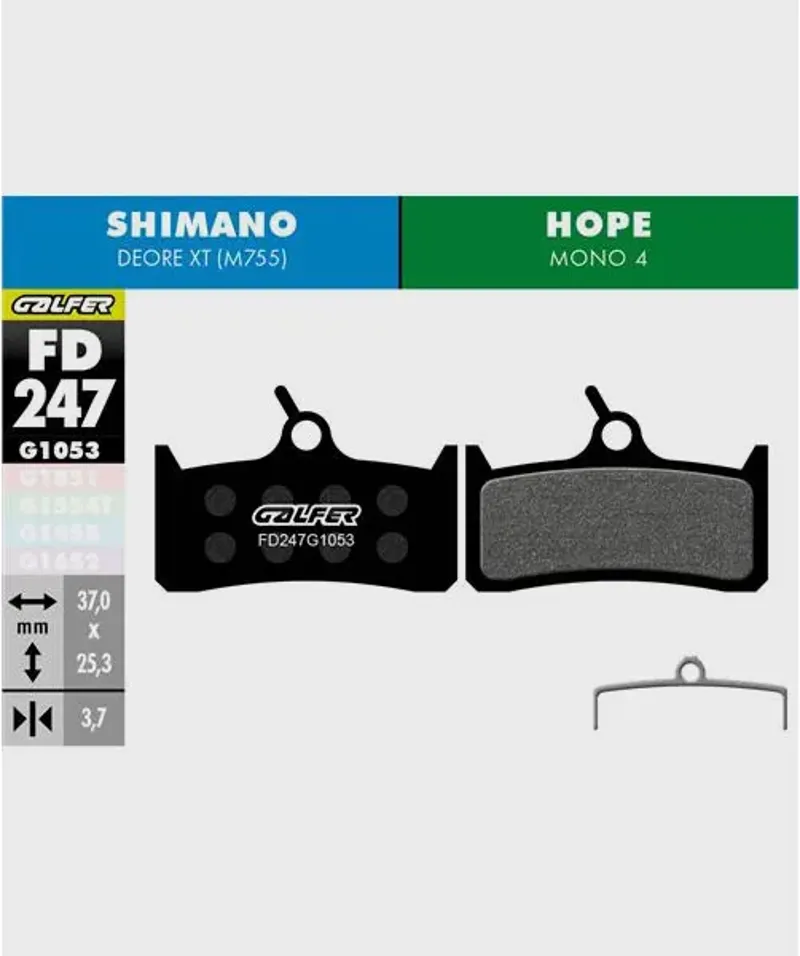 Galfer Standard Bike Shimano Deore XT Old Disc Brake Pad 