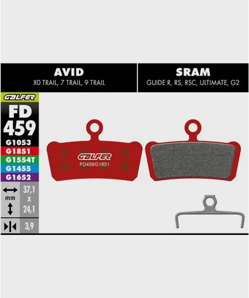 Galfer Advanced Bike Avid XO Trail Disc Brake Pad-1