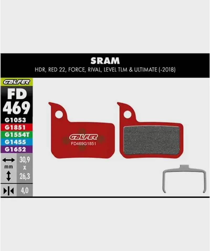 Galfer Advanced Bike SRAM Red Disc Brake Pad-1