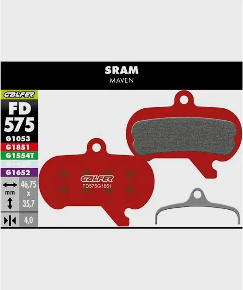 Galfer Advanced Bike SRAM Maven Disc Brake Pad-1