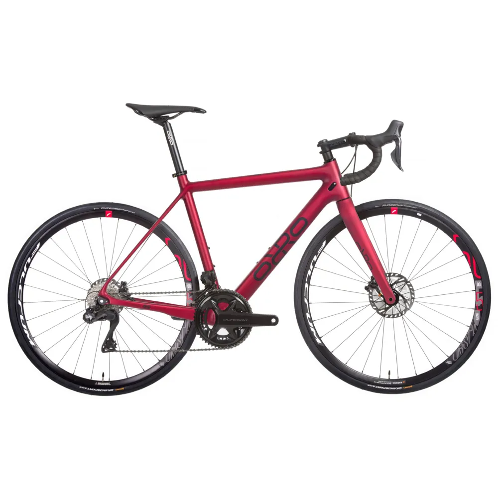 Image of Orro Gold STC 12 Speed Ultegra Di2 Road Bike 2023 Dark Red Matte