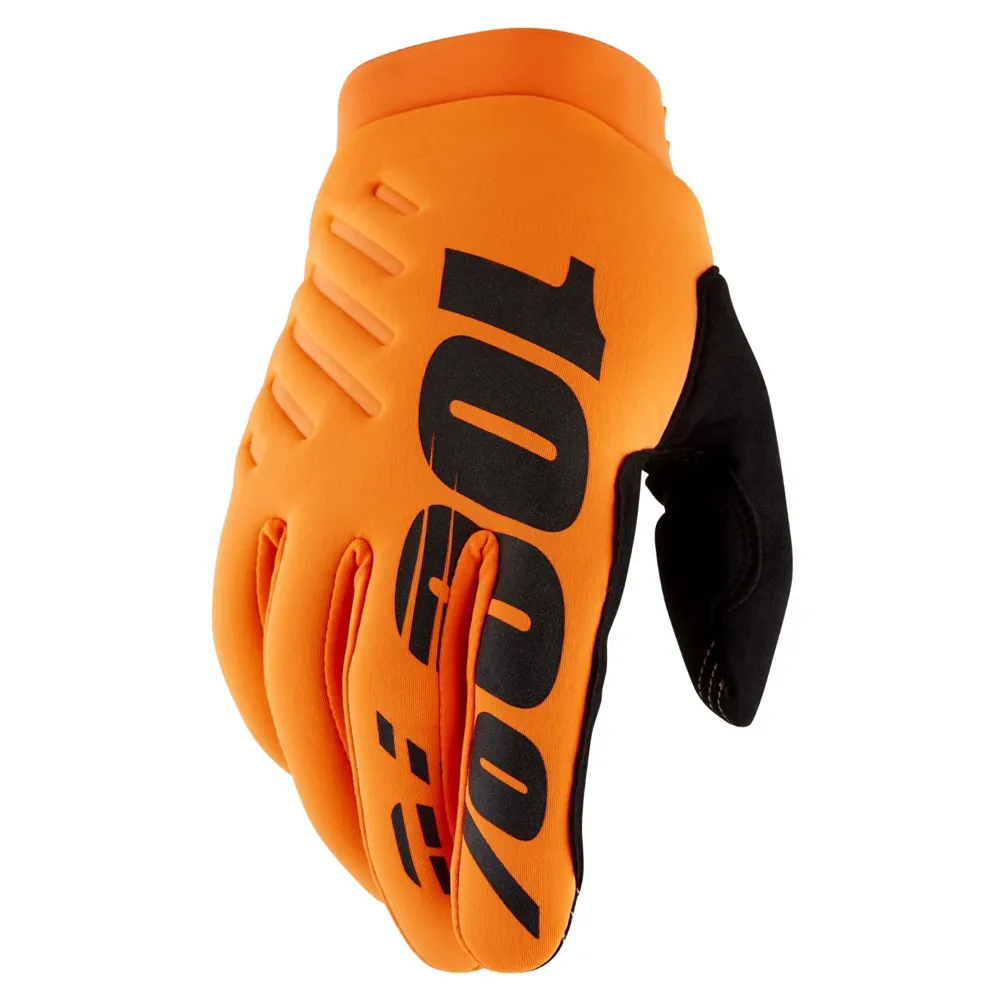 100 Percent 100 Percent Brisker Cold Weather MTB Gloves Fluo Orange