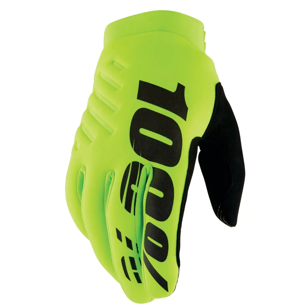 100 Percent 100 Percent Brisker Cold Weather MTB Gloves Fluo Yellow