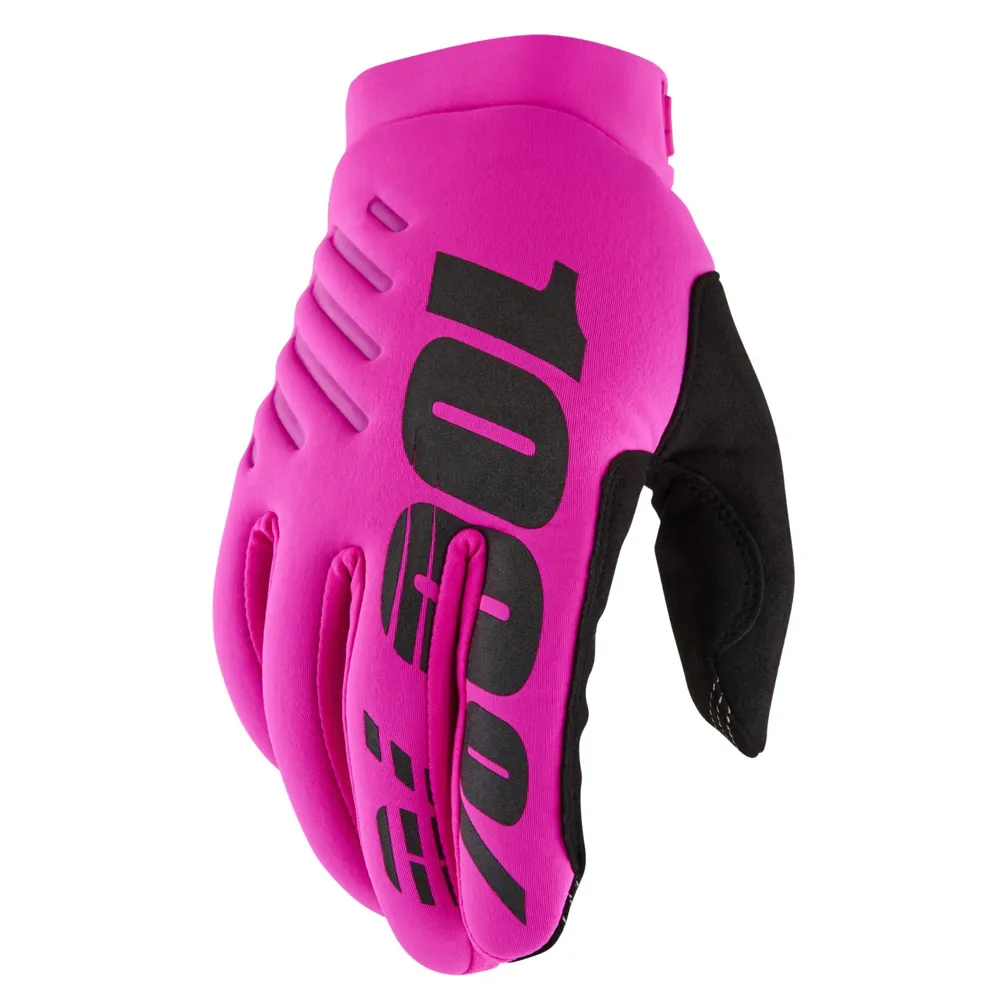 Image of 100 Percent Brisker Cold Weather Womens MTB Gloves Neon Pink/Black