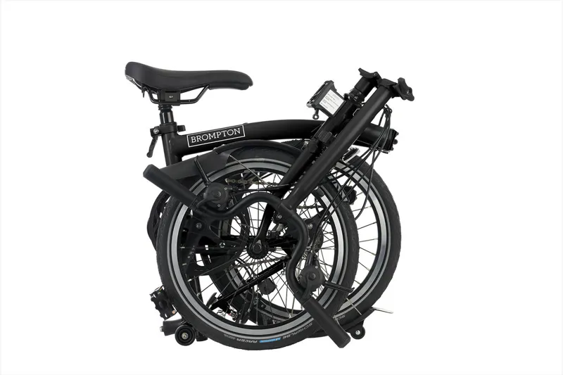 Brompton C Line High 6 Speed Folding Bike 2025 with Extended Seatpost Matt Black-2