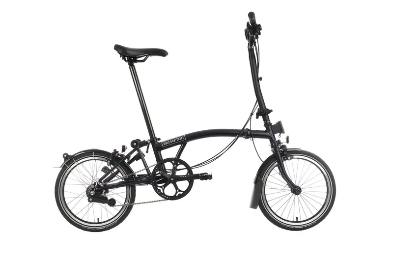 Brompton C Line High 6 Speed Folding Bike 2025 with Extended Seatpost Matt Black