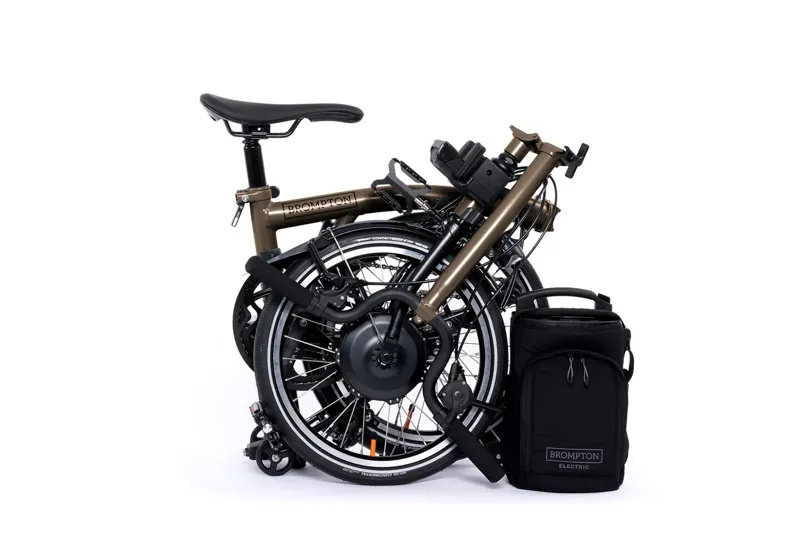 Brompton Electric P Line 4 Speed Mid Bar Folding Bike 2024 Bronze Sky Metallic-1