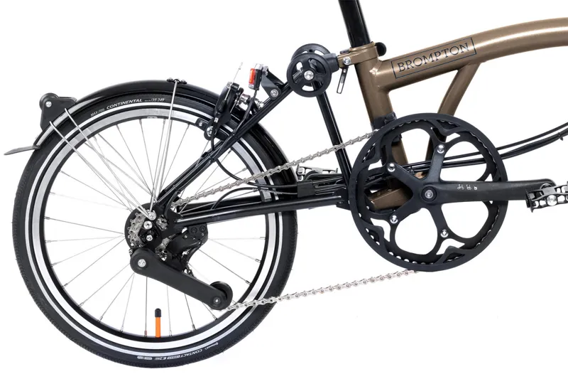 Brompton Electric P Line 4 Speed Mid Bar Folding Bike 2024 Bronze Sky Metallic-2