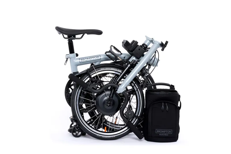 Brompton Electric P Line Urban Mid Bar 4 Speed Folding Bike 2025 Lunar Ice-3
