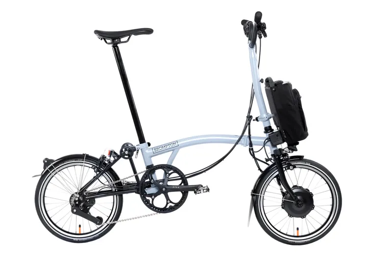 Brompton Electric P Line Urban Mid Bar 4 Speed Folding Bike 2025 Lunar Ice