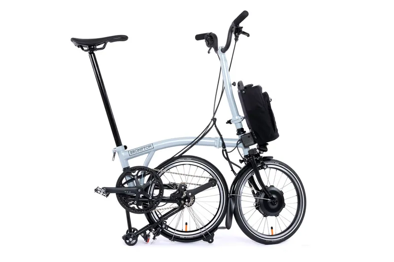 Brompton Electric P Line Urban Mid Bar 4 Speed Folding Bike 2025 Lunar Ice-2