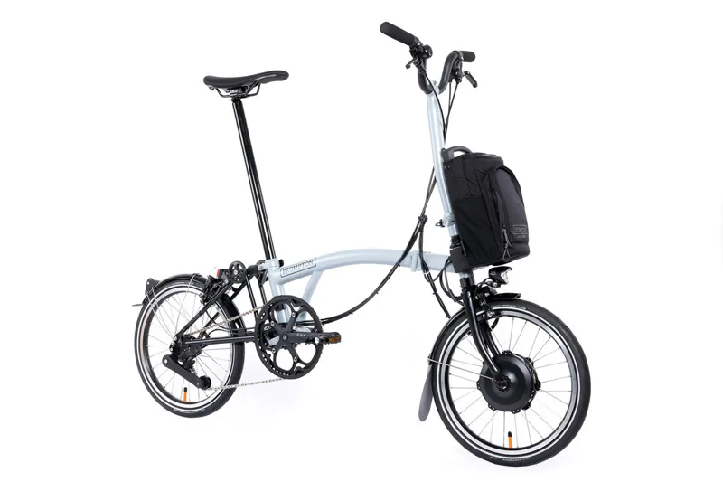 Brompton Electric P Line Urban Mid Bar 4 Speed Folding Bike 2025 Lunar Ice-1