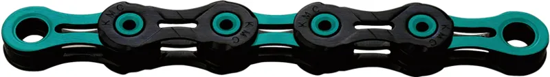 KMC DLC11 Speed Waxed Chain 118 Links Black/Celeste