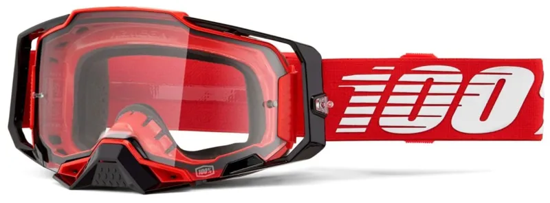 100 Armega Goggles Red / Clear Lens