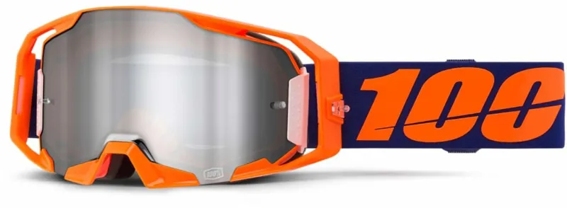 100 Percent ARmatic Goggles / Mirror Silver Flash Lens Neon Orange