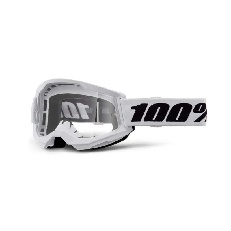 100 Percent Strata 2 Goggle / Clear Lens White