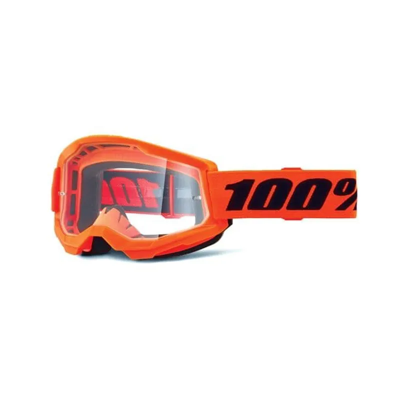 100 Percent Strata 2 Goggle / Clear Lens Neon Orange