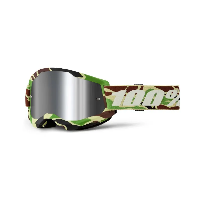100 Percent Strata 2 Goggle / Silver Mirror Lens War Camo